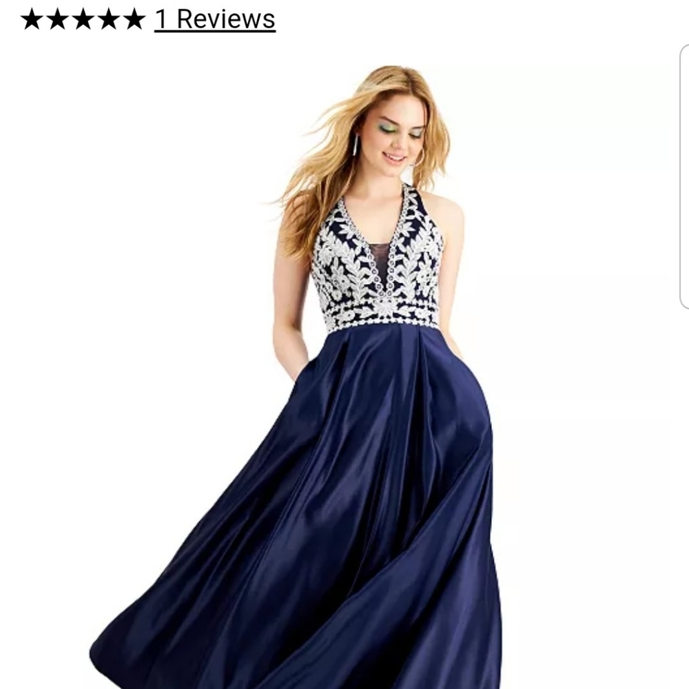 Navy blue formal embellished top bodice w tags